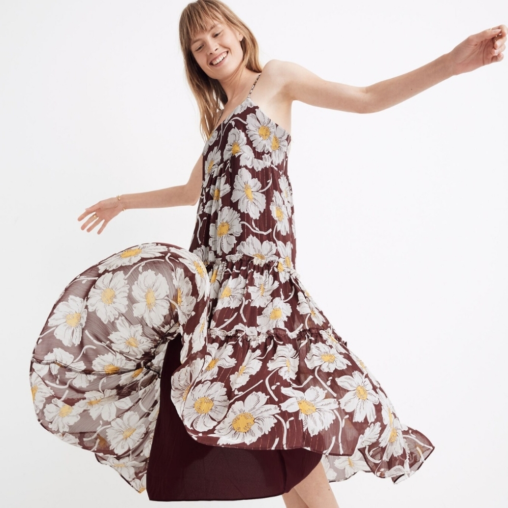 Madewell Braided-Straps and Tiered Midi Dress.